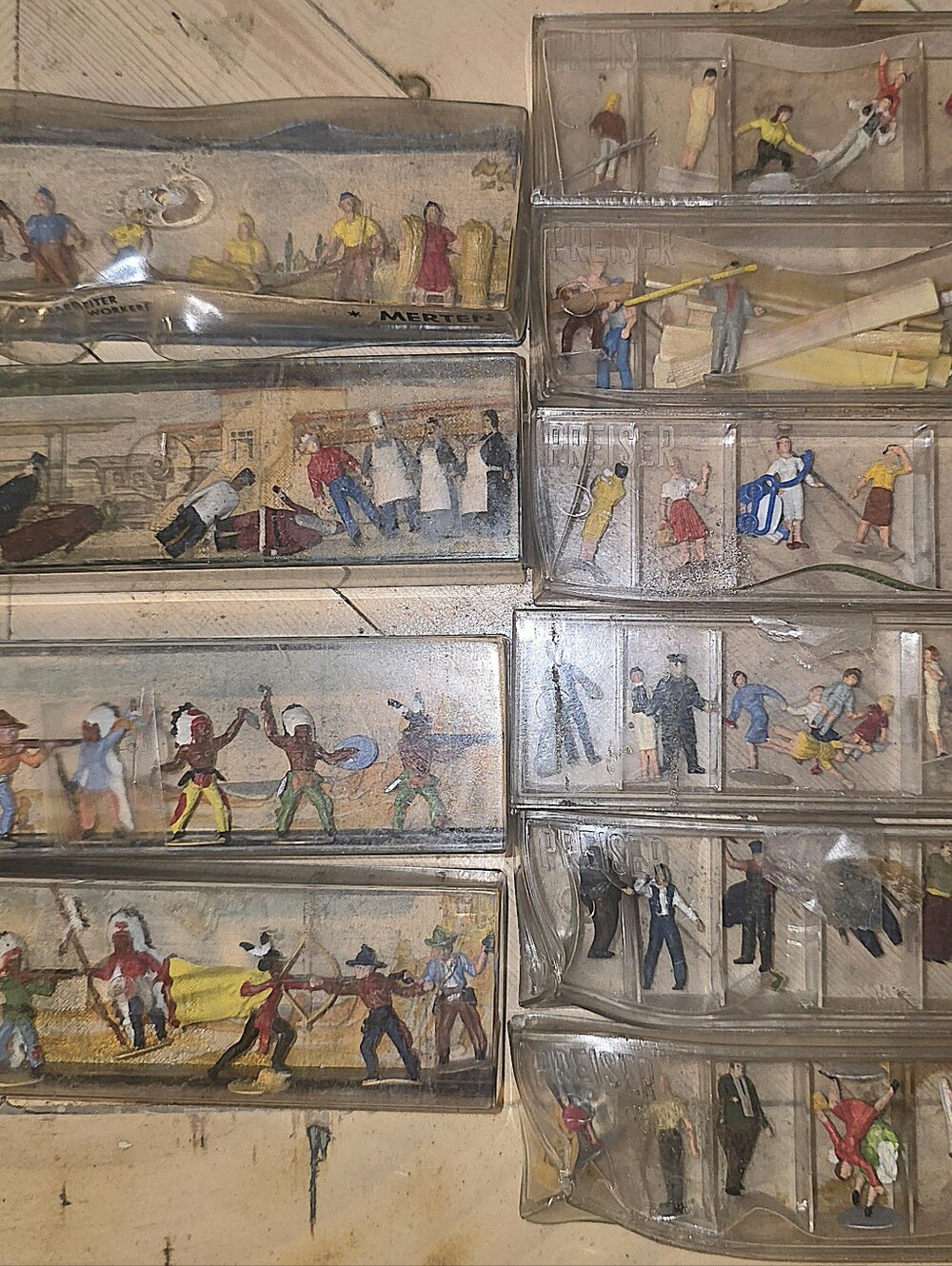 Vintage LOT OF 10 Cases Of HO SCALE 1:87 Miniture Figures Hand painted